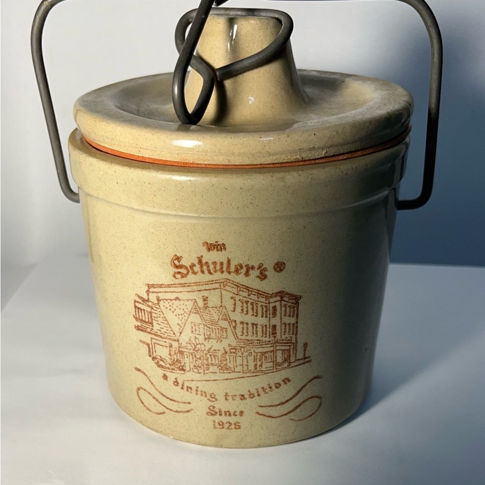 Win scholars Vintage mini‎ Stoneware Crock with Handle
